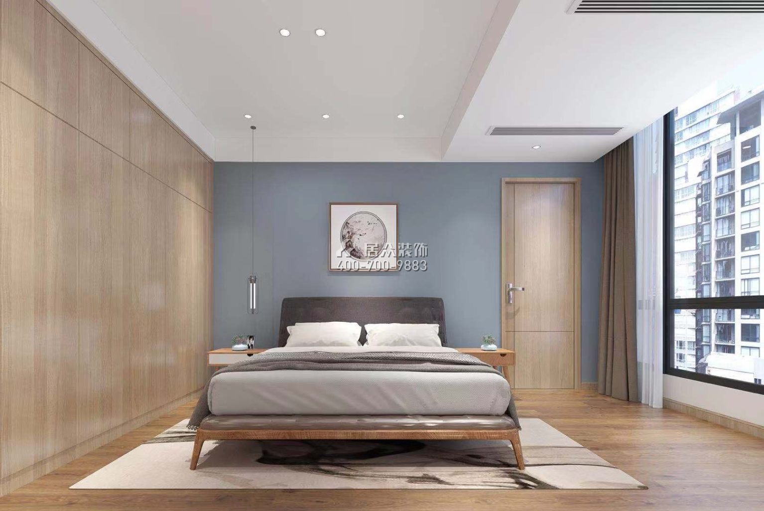 福东龙华府200平方米现代简约风格平层户型卧室装修效果图