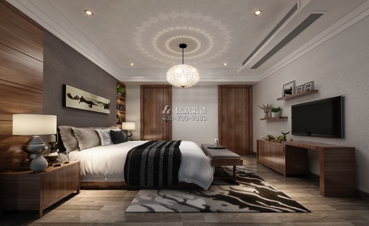 美的君兰江山120平方米现代简约风格平层户型卧室装修效果图