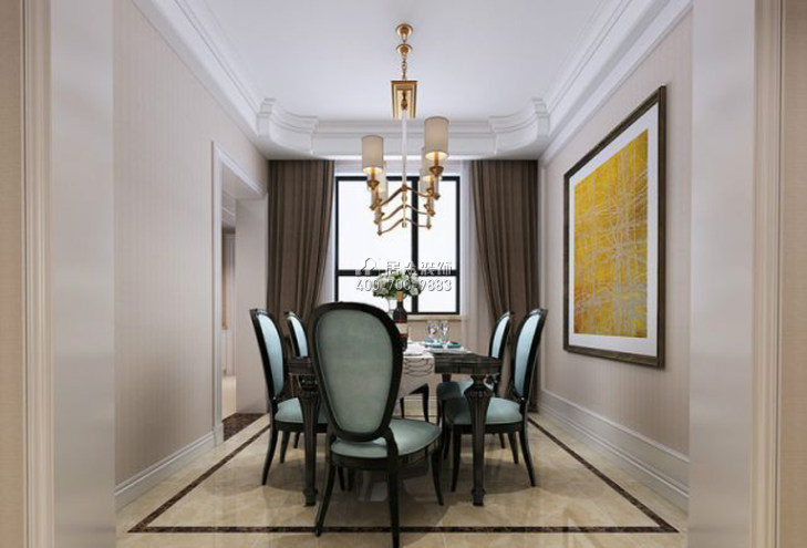 龙华花半里82平方米美式风格平层户型客厅装修效果图