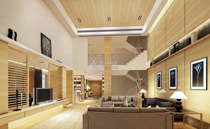 中信高爾夫別墅400平方米現代簡約風格別墅戶型客廳裝修效果圖