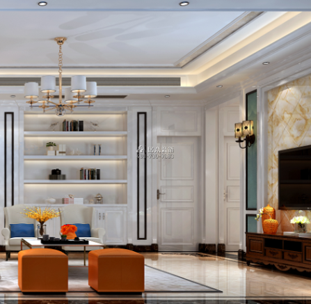 和胜天誉158平方米现代简约风格平层户型客厅装修效果图
