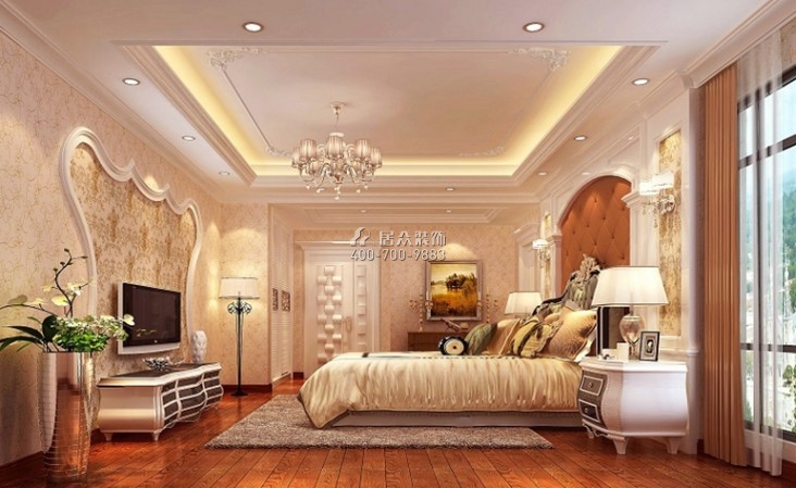 世茂御龙湾二期240平方米欧式风格平层户型卧室装修效果图
