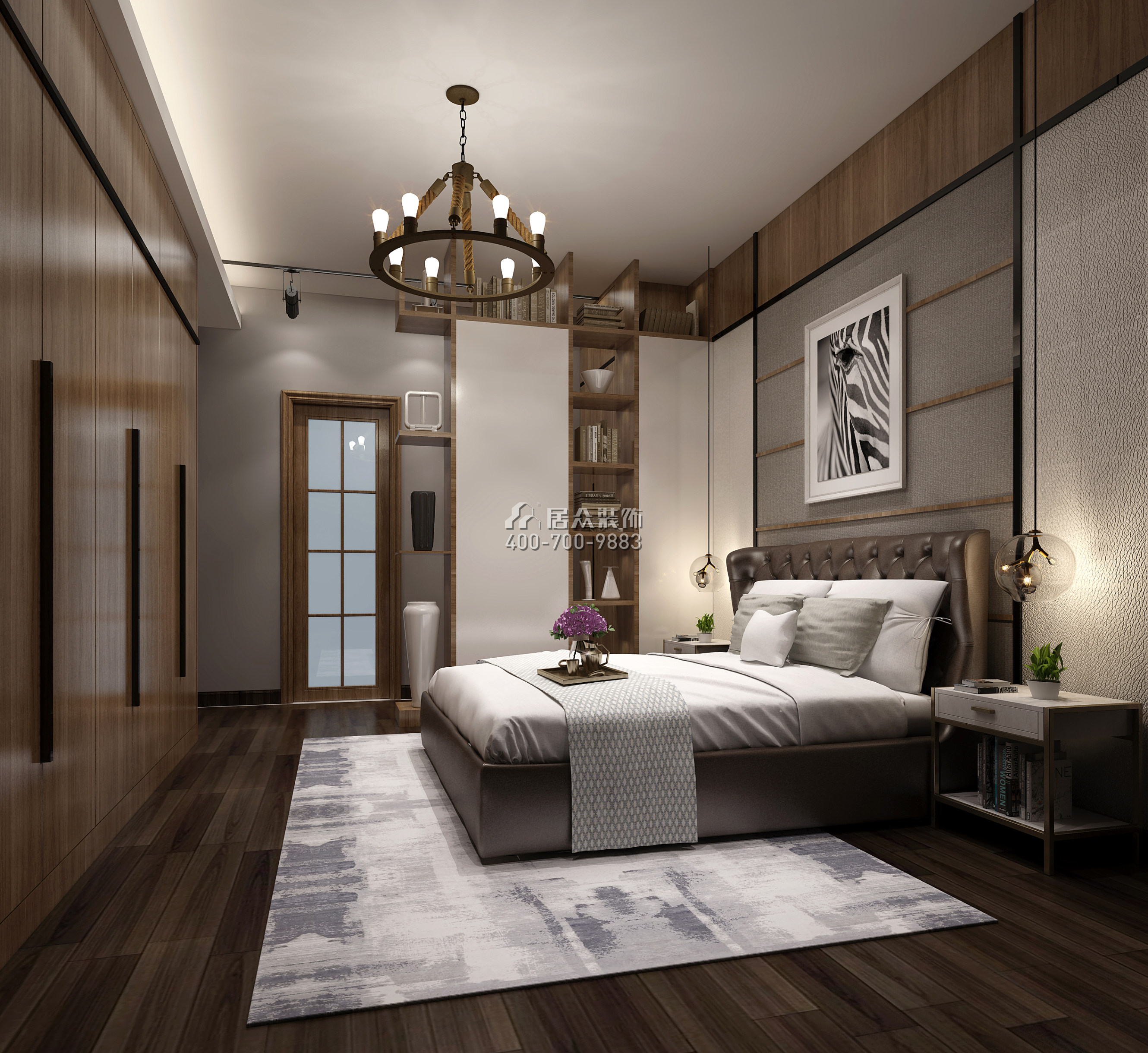 正兆景嘉园146平方米现代简约风格平层户型卧室装修效果图