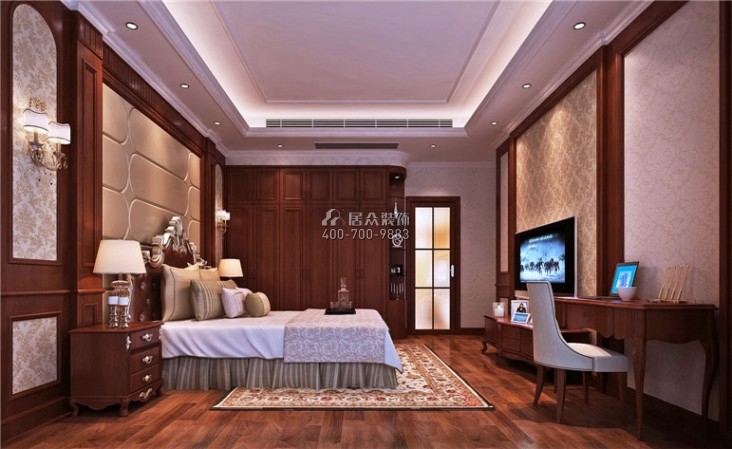 富力十号380平方米其他风格复式户型卧室装修效果图