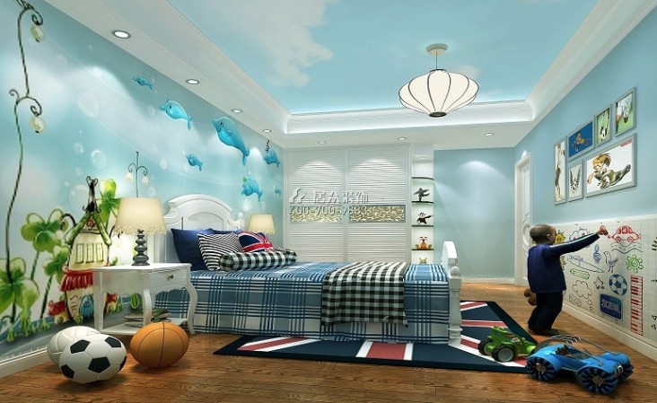 恒裕海湾240平方米欧式风格平层户型儿童房装修效果图