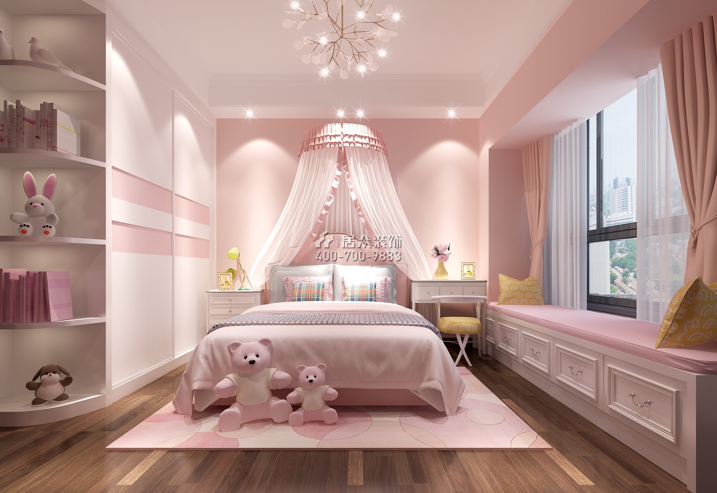 星河丹堤180平方米欧式风格平层户型卧室装修效果图