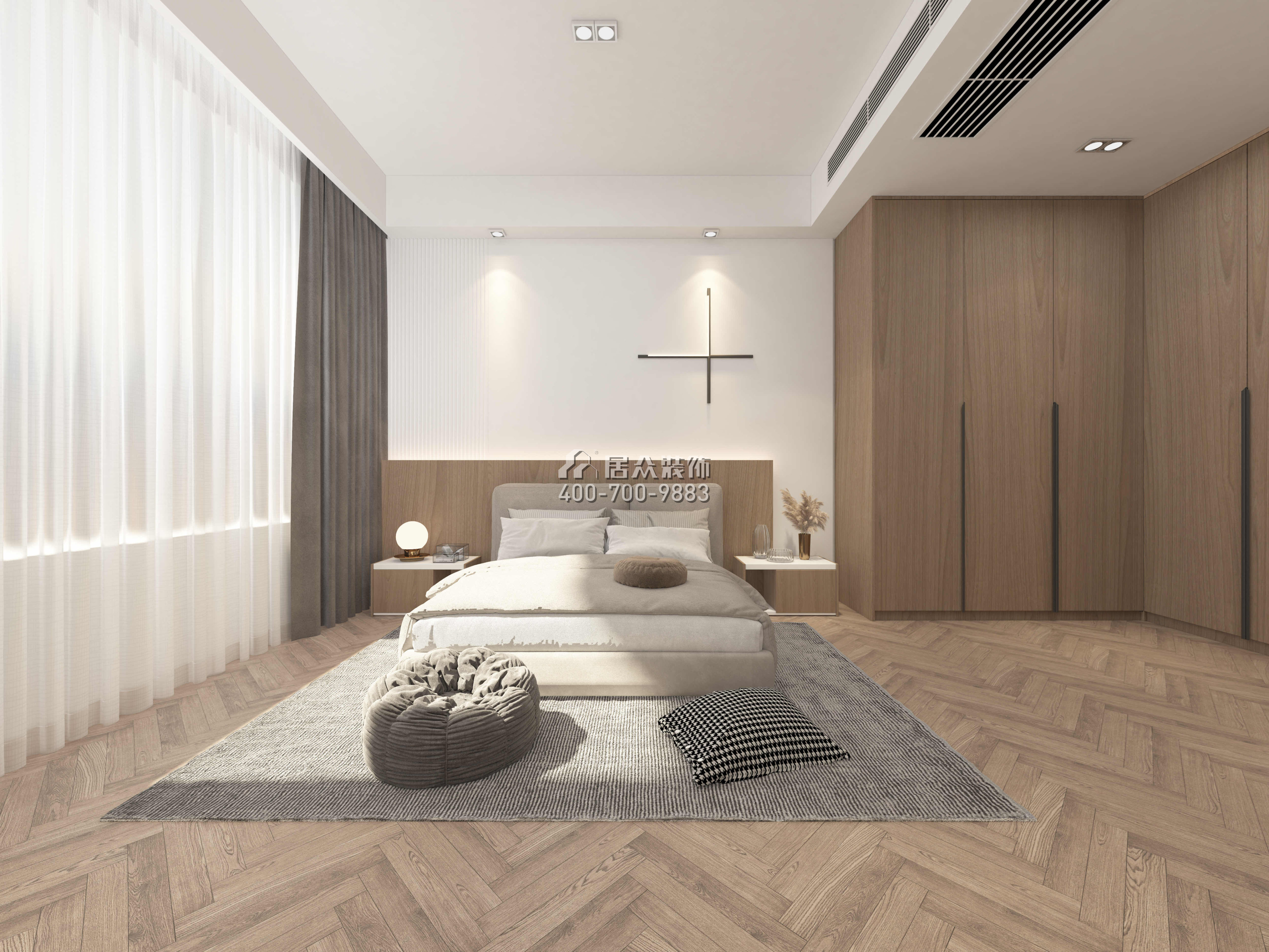 香江悦府160平方米现代简约风格平层户型卧室装修效果图