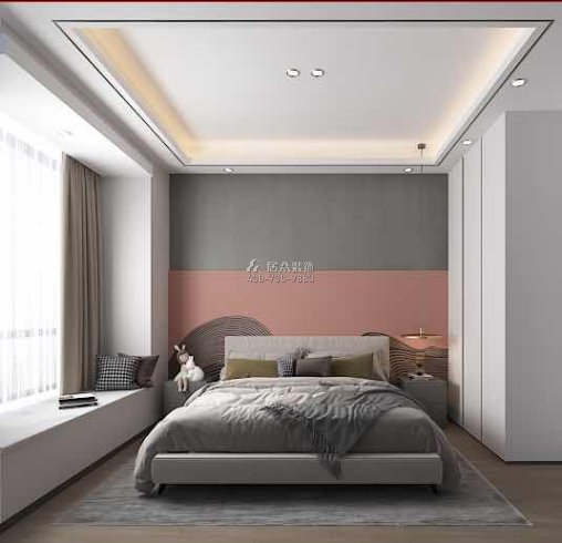 壹方中心175平方米现代简约风格平层户型卧室开元官网效果图