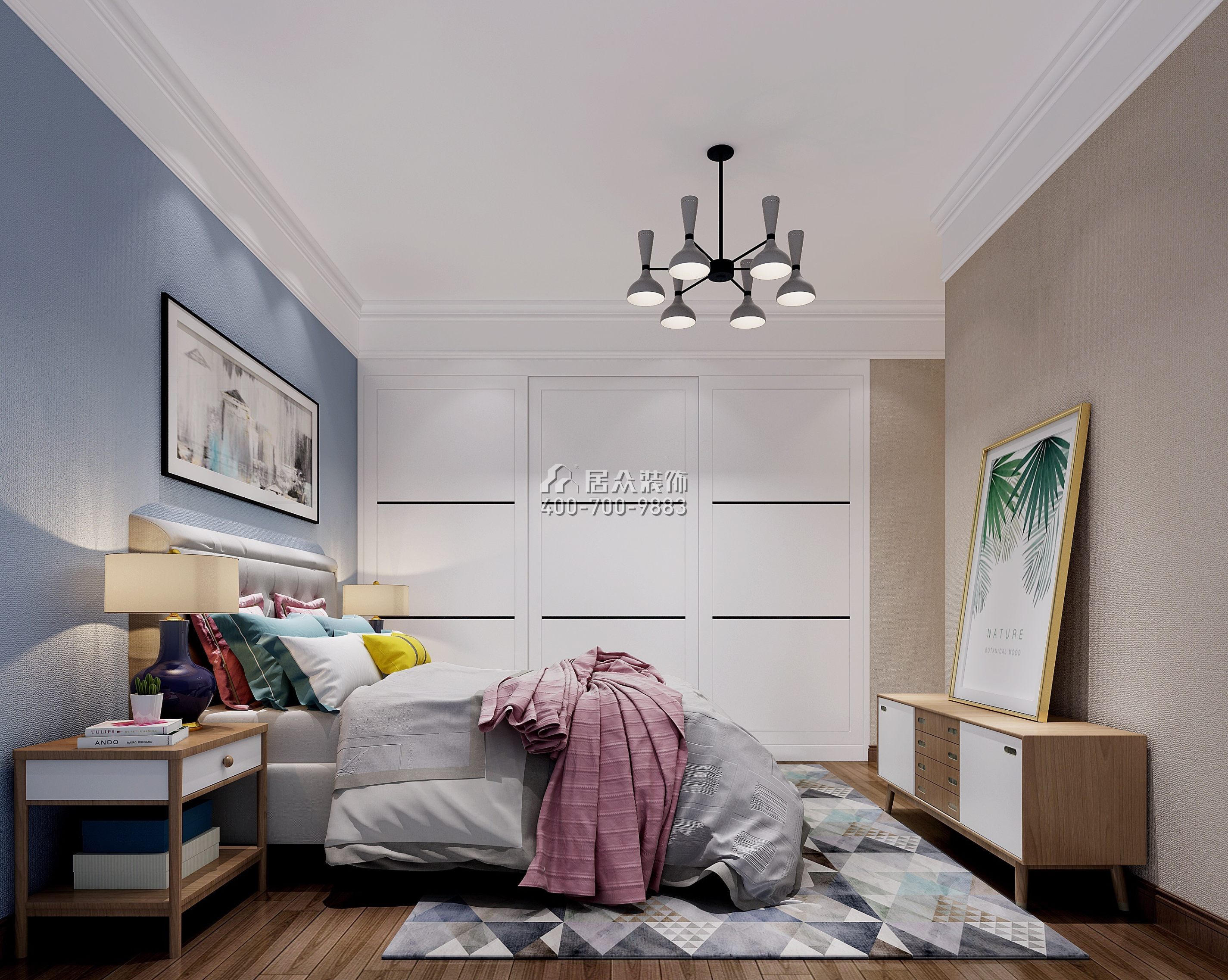 中信红树山85平方米现代简约风格平层户型卧室装修效果图