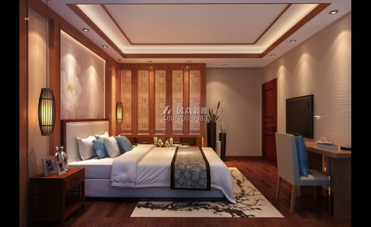 188平方米中式风格平层户型卧室装修效果图