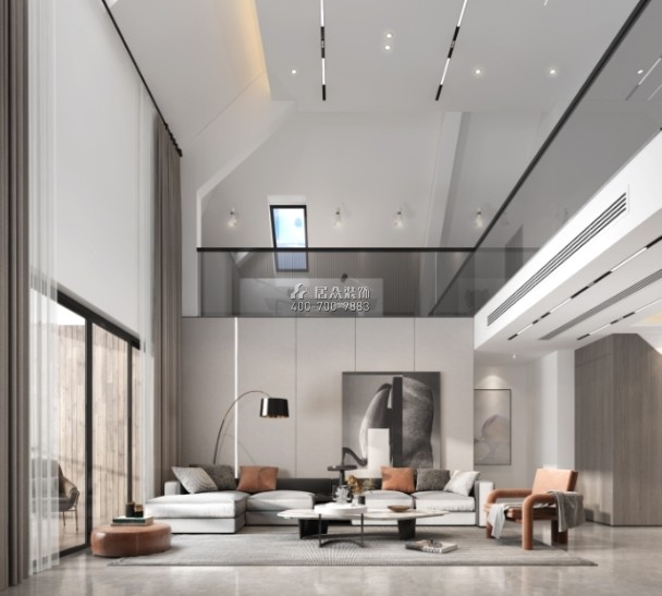 錦園170平方米現代簡約風格復式戶型客廳裝修效果圖
