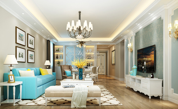 奧林華府一期187平方米歐式風格平層戶型客廳裝修效果圖