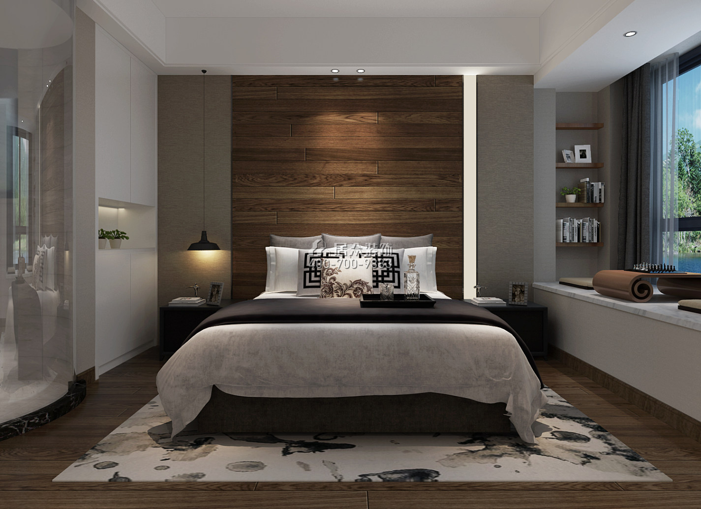天利天鹅湾132平方米现代简约风格平层户型卧室装修效果图