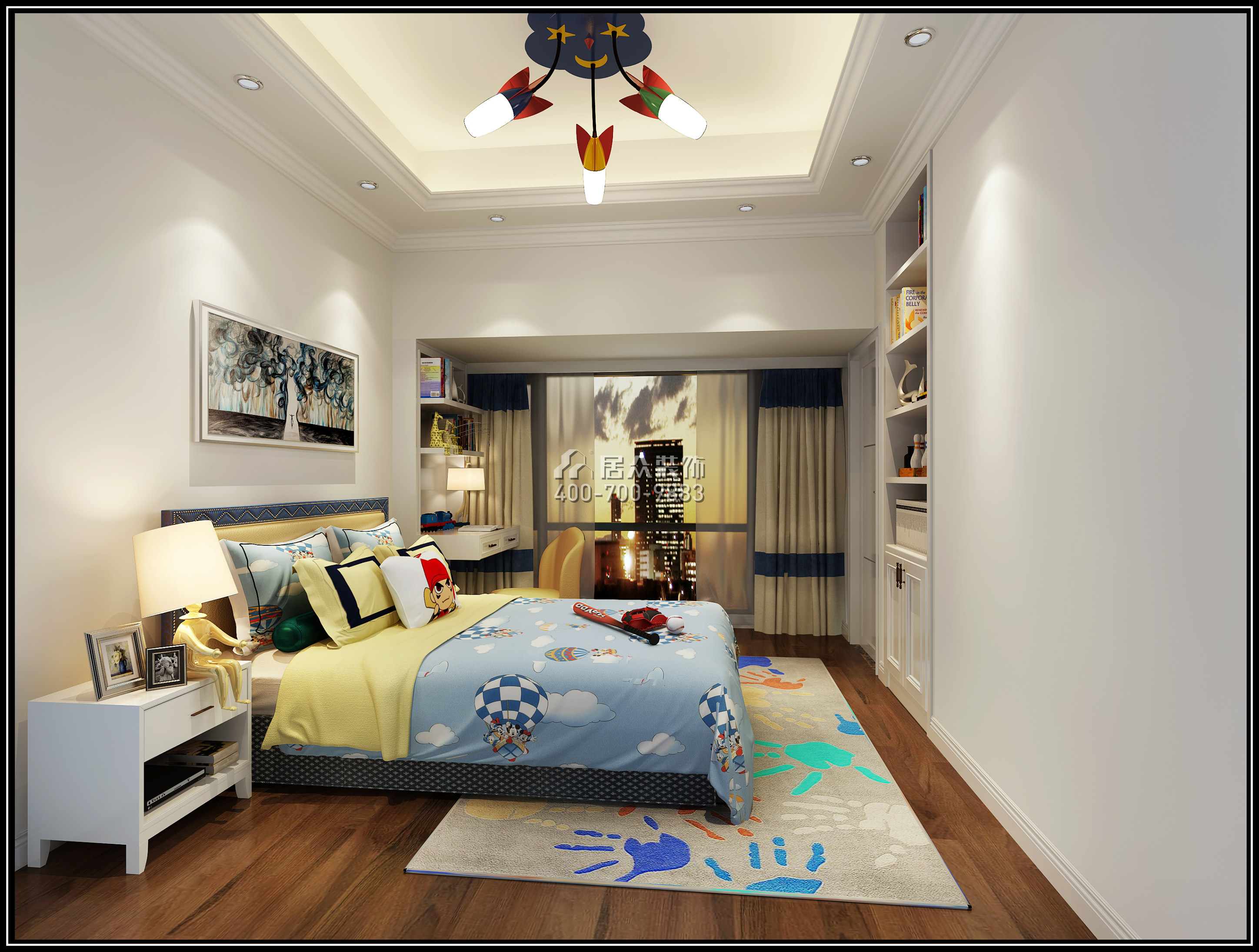 华润城润府150平方米中式风格平层户型卧室装修效果图