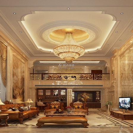 連州碧桂園654平方米歐式風格別墅戶型客廳裝修效果圖
