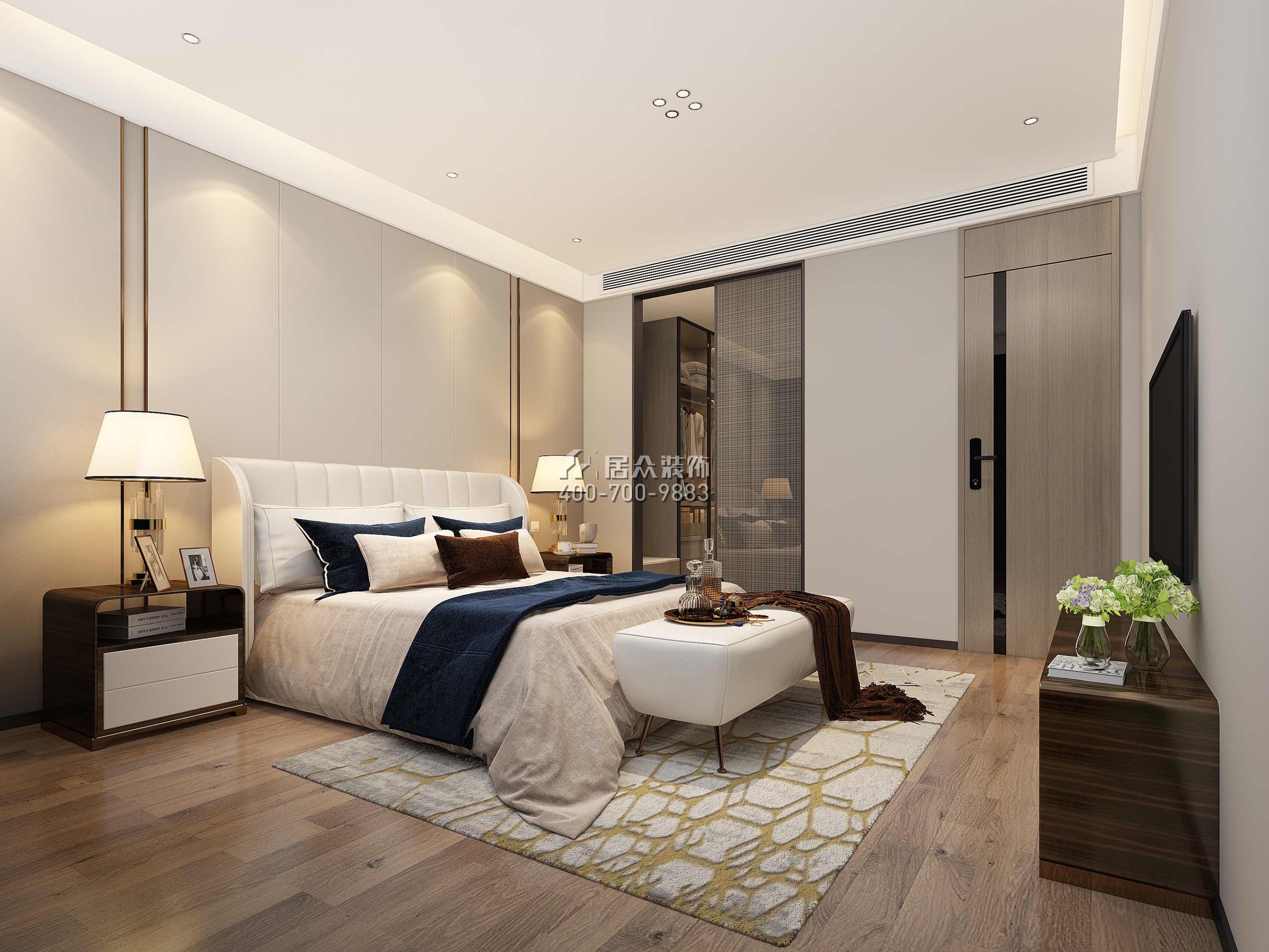 香山美墅五期170平方米现代简约风格平层户型卧室装修效果图