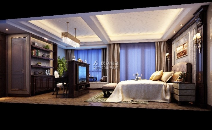 奥城花园230平方米新古典风格平层户型卧室装修效果图