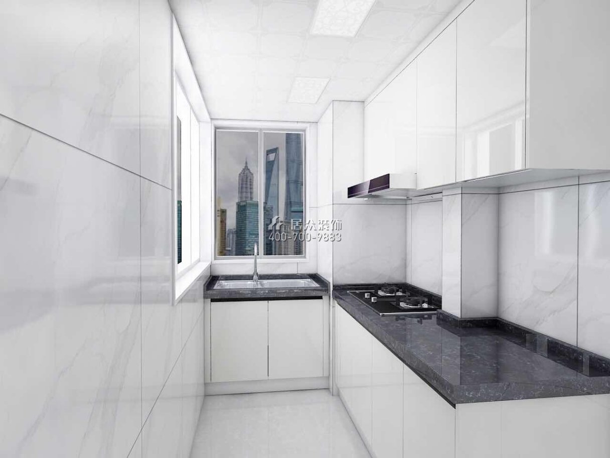 星河明居150平方米現代簡約風格平層戶型廚房裝修效果圖