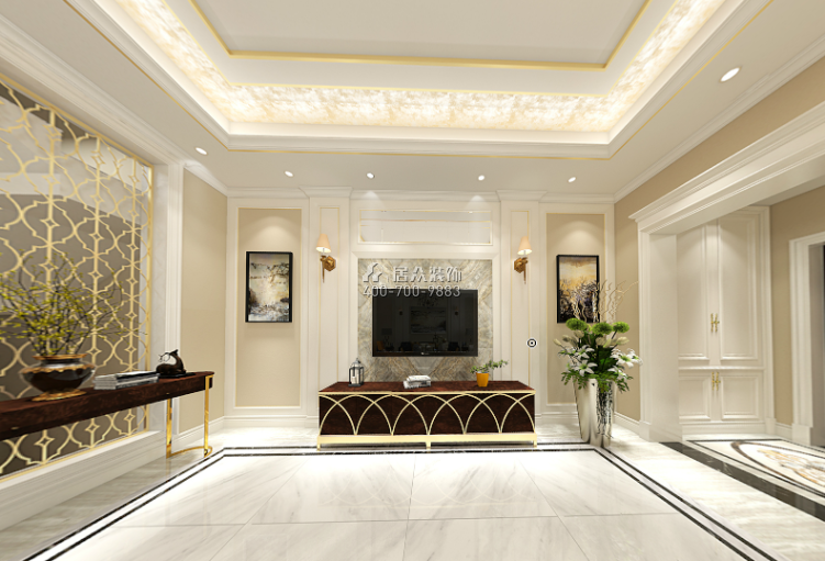 宝嘉花与山400平方米欧式风格别墅户型客厅装修效果图