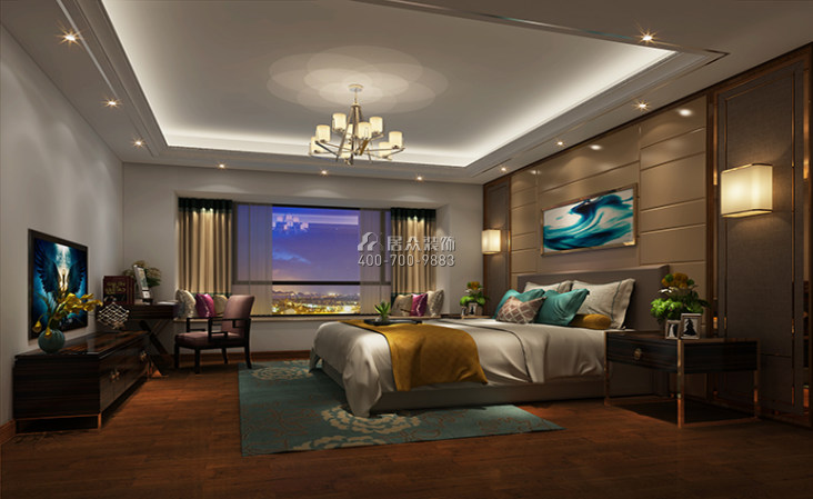 金信海怡222平方米中式风格平层户型卧室装修效果图