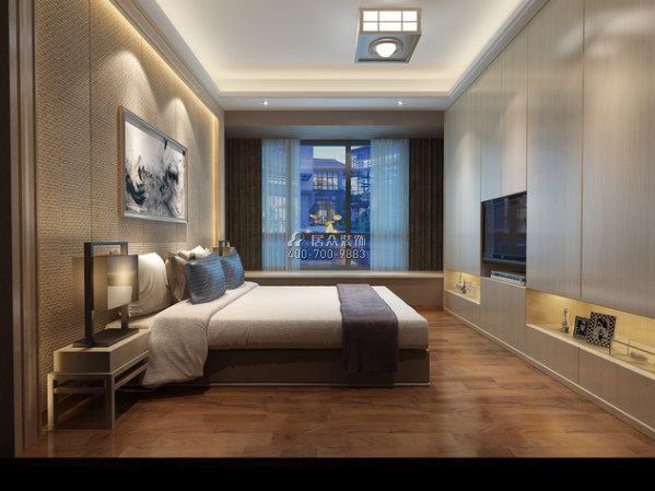 雅居乐剑桥郡228平方米中式风格平层户型卧室装修效果图