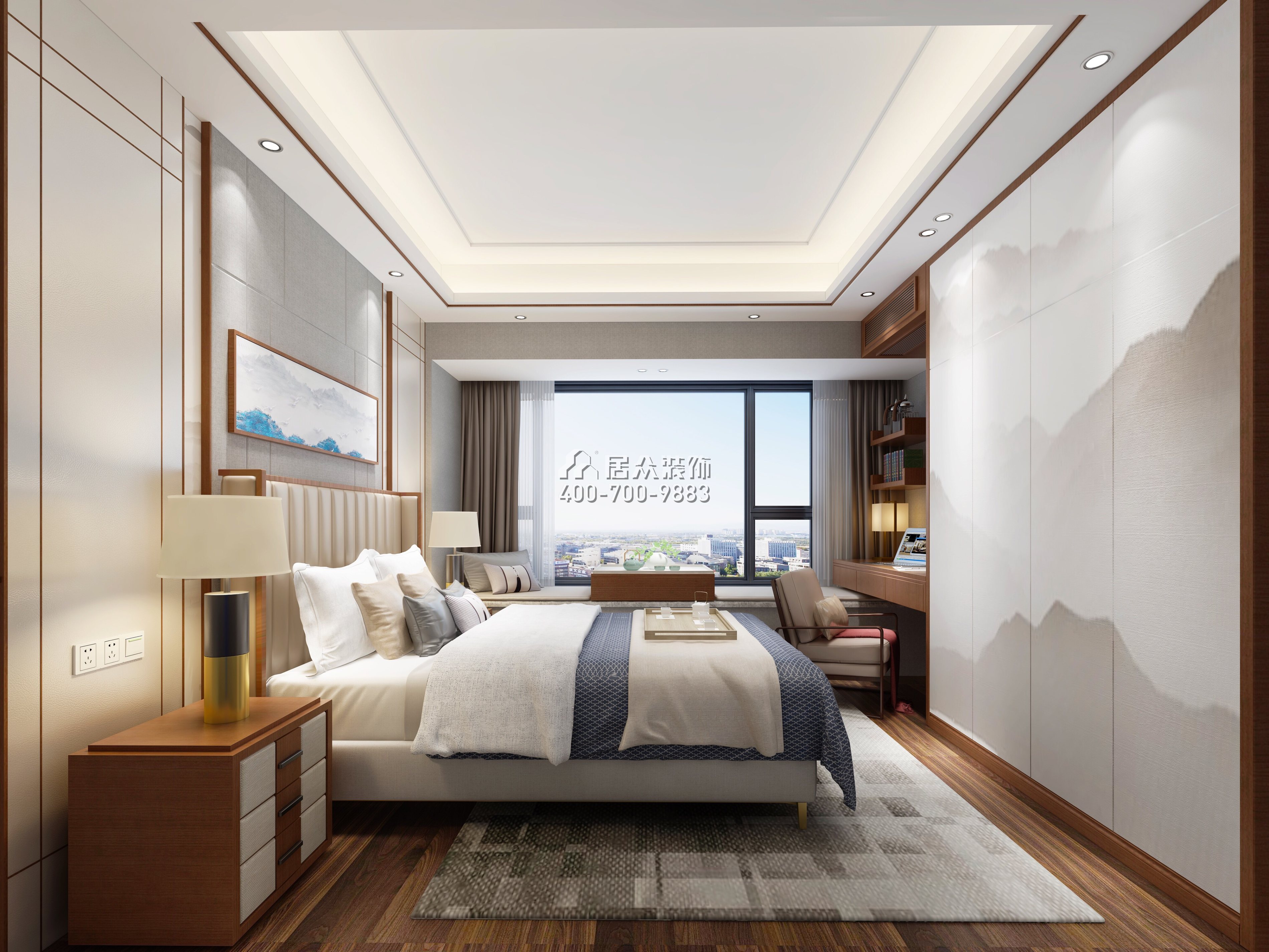 龙瑞佳园148平方米中式风格平层户型卧室九州平台官方网站（中国）有限公司效果图