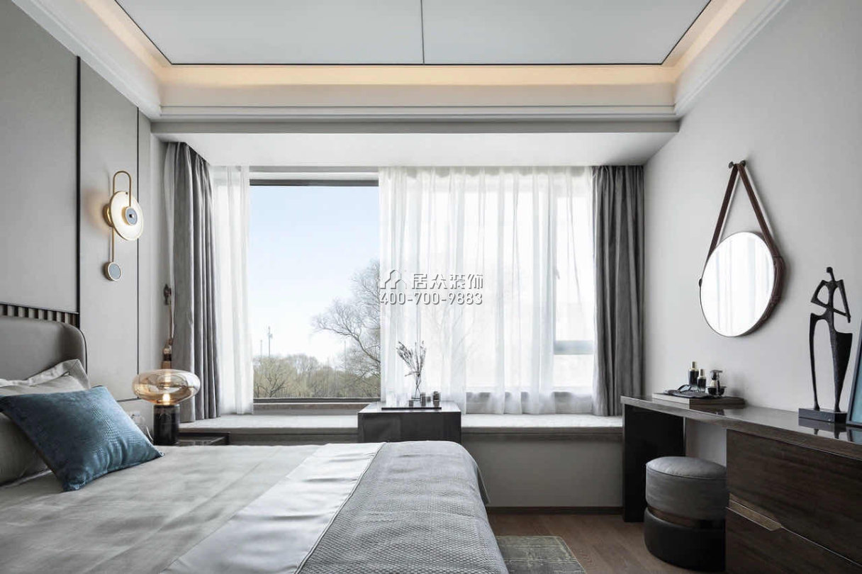 银湖蓝山120平方米现代简约风格平层户型卧室装修效果图