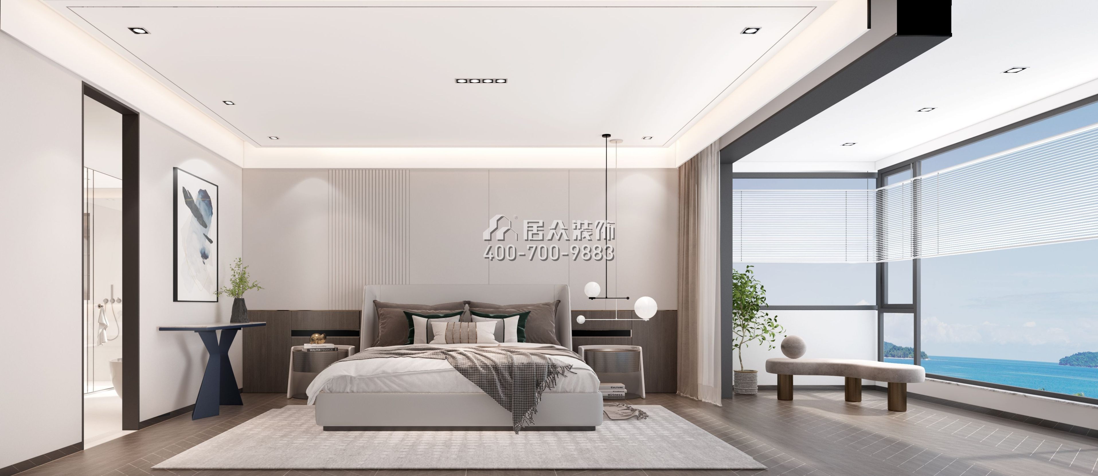 萬科溫馨家園200平方米現代簡約風格平層戶型臥室裝修效果圖