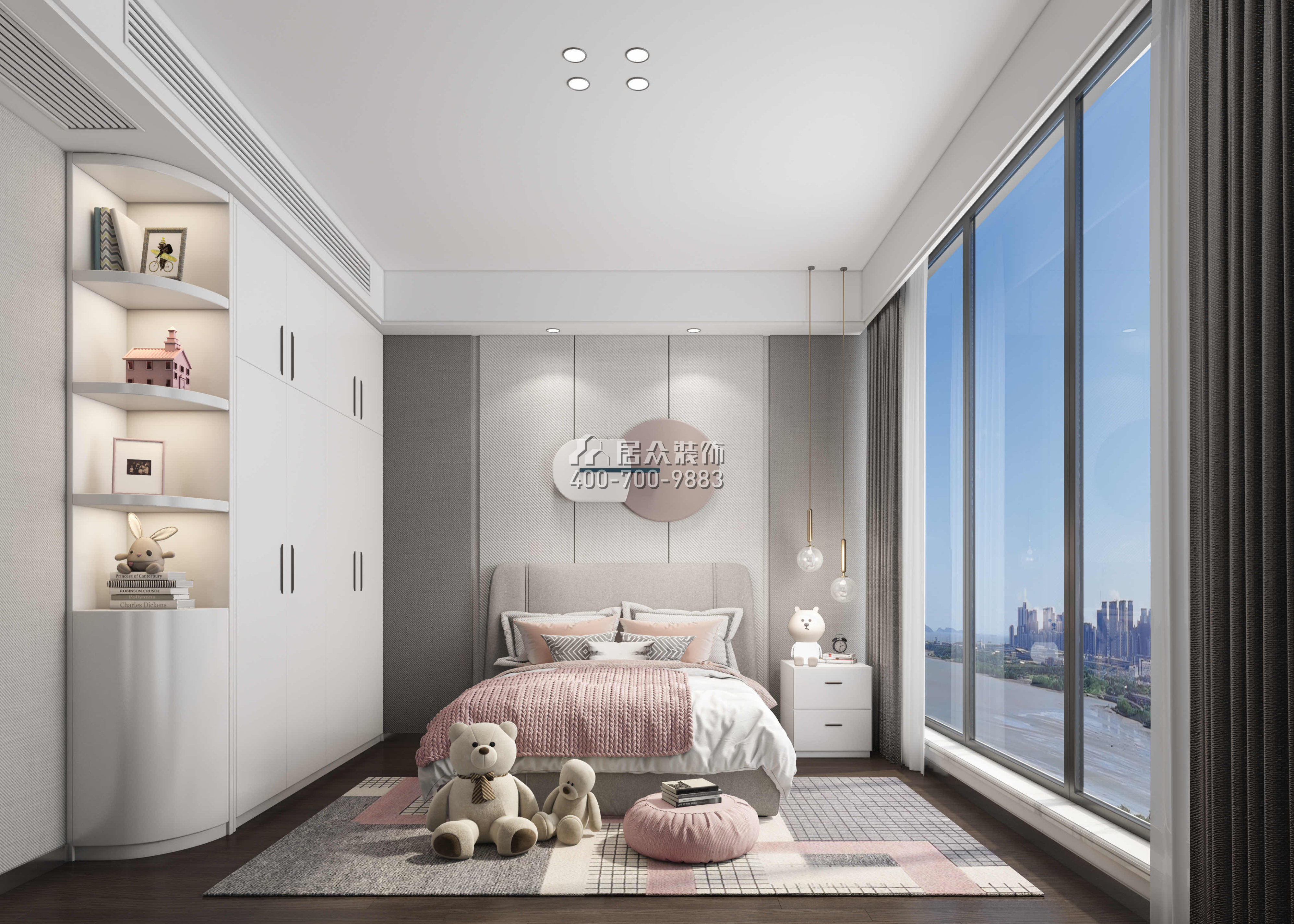 紅樹西岸190平方米現代簡約風格平層戶型臥室裝修效果圖