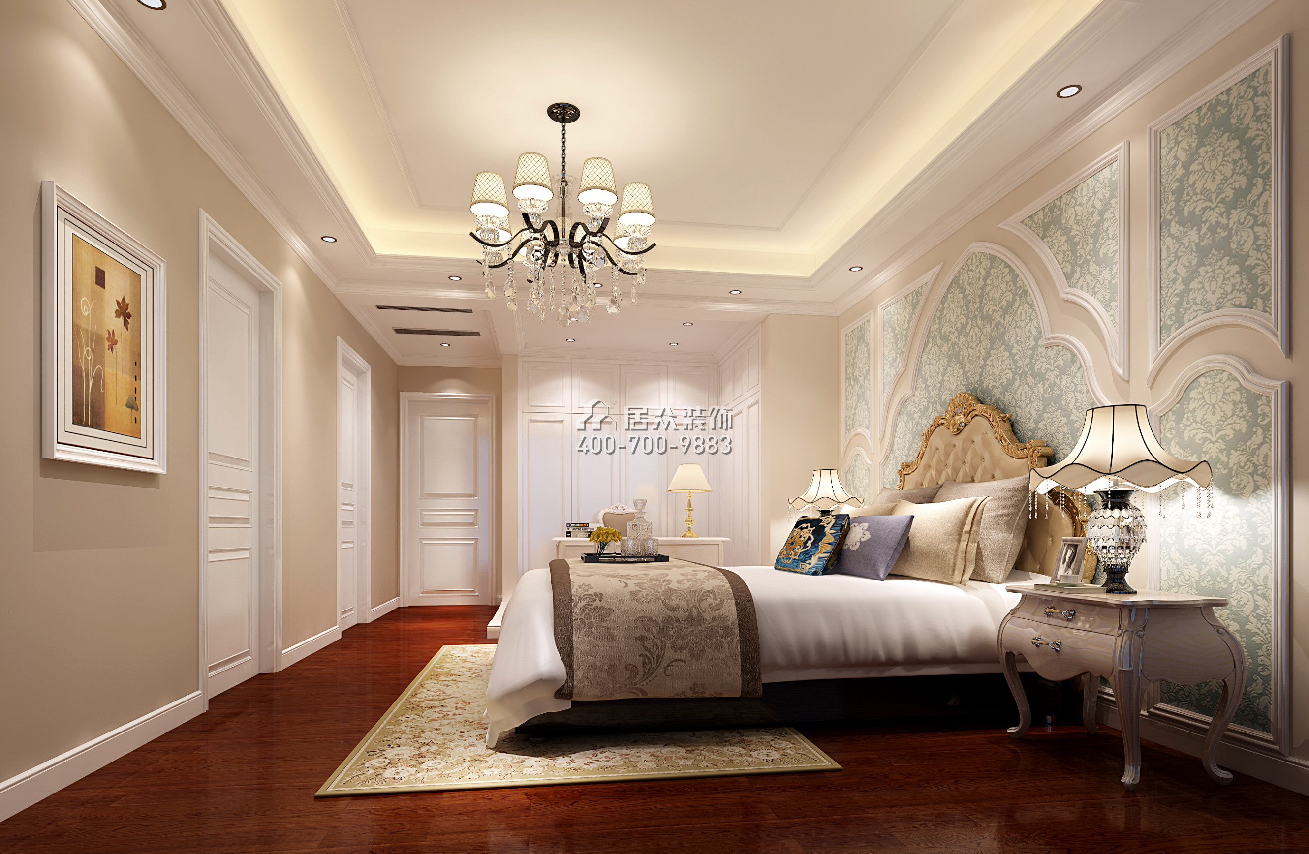 锦绣御园200平方米欧式风格平层户型卧室装修效果图