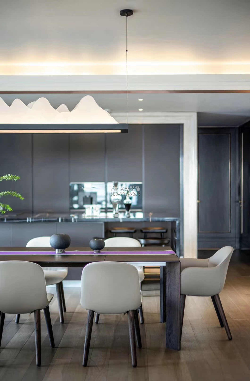 山語清暉一期190平方米現代簡約風格平層戶型客廳裝修效果圖