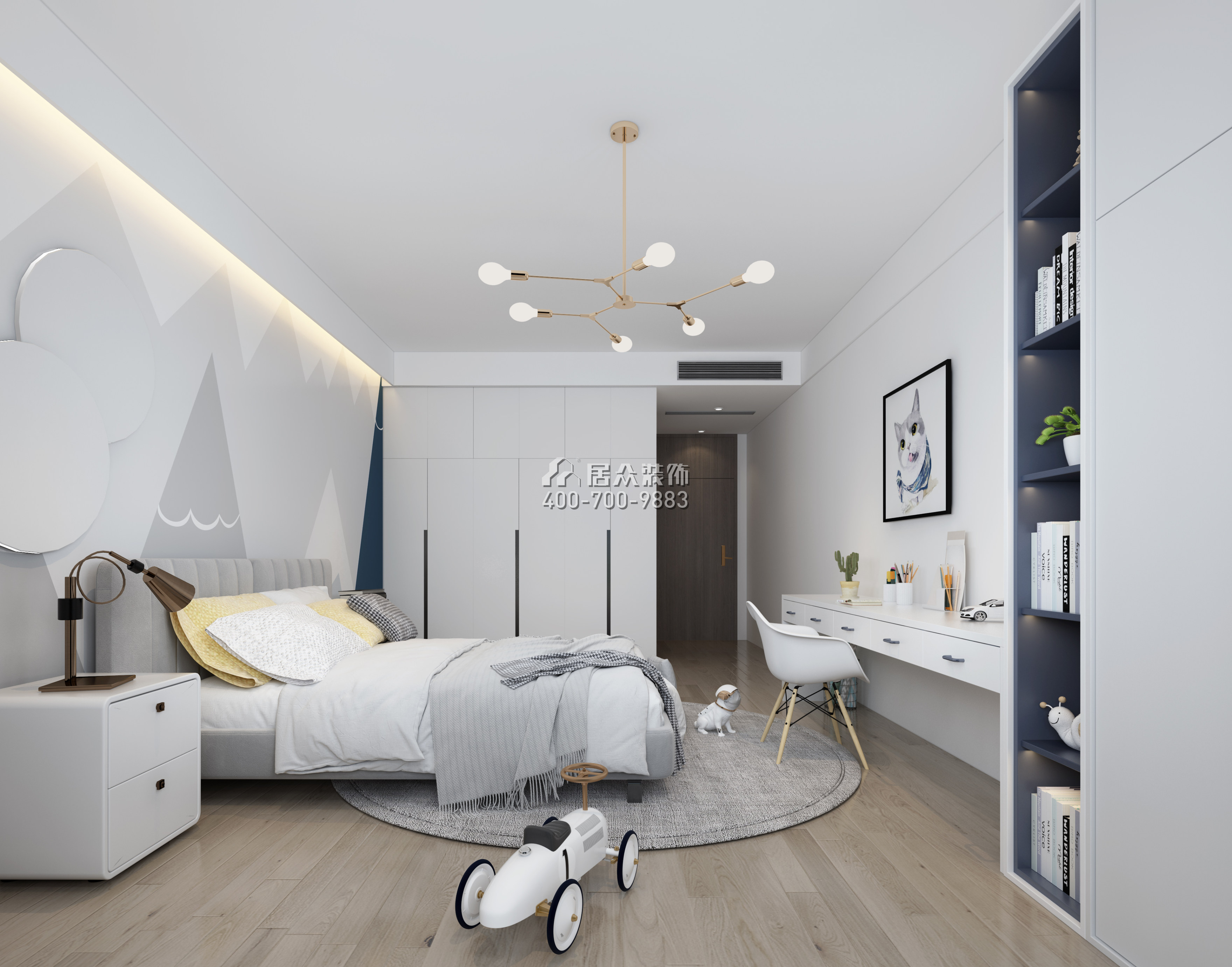 中海银海湾330平方米现代简约风格平层户型卧室装修效果图