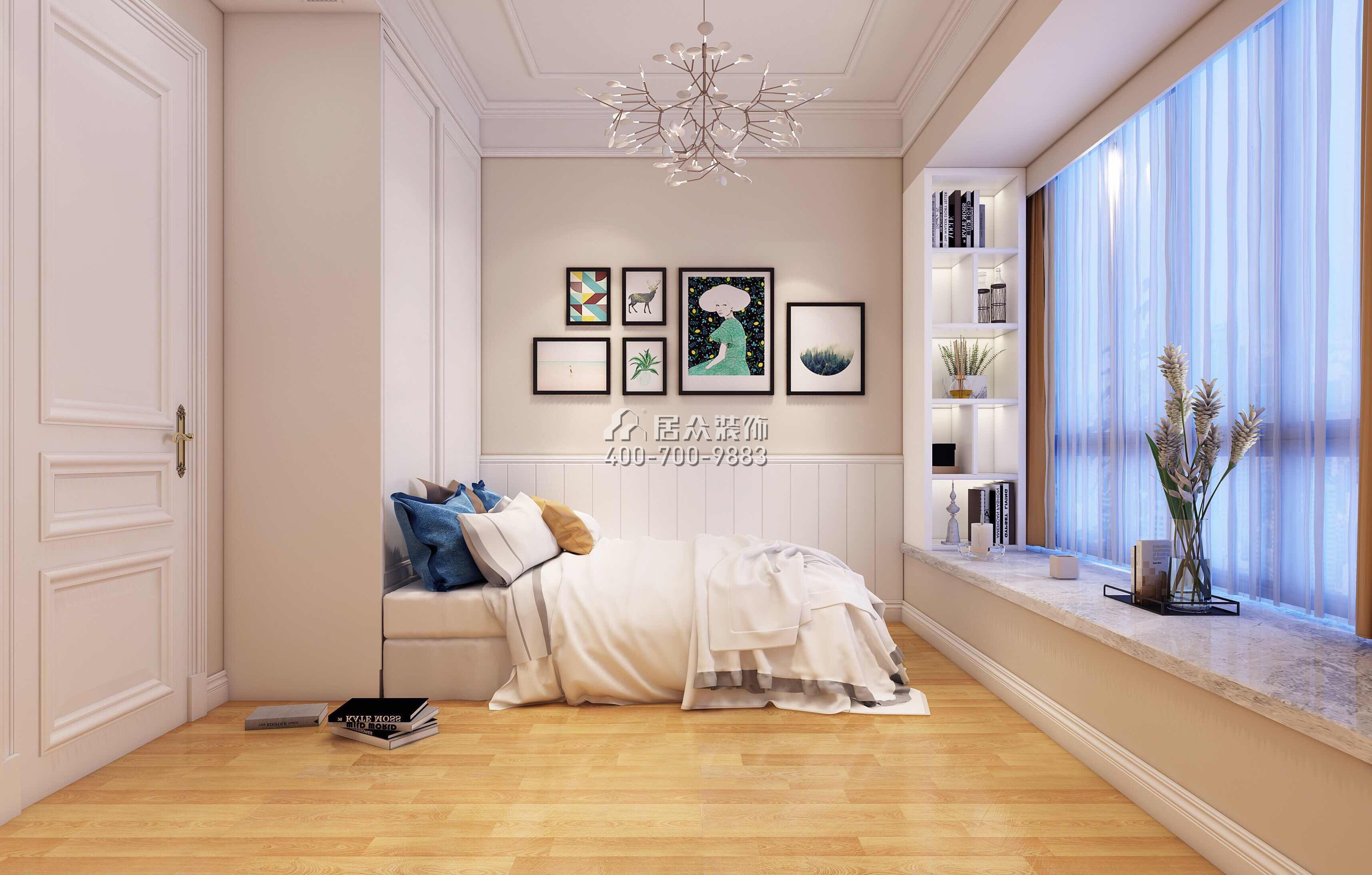 信义荔山御园197平方米欧式风格平层户型卧室装修效果图