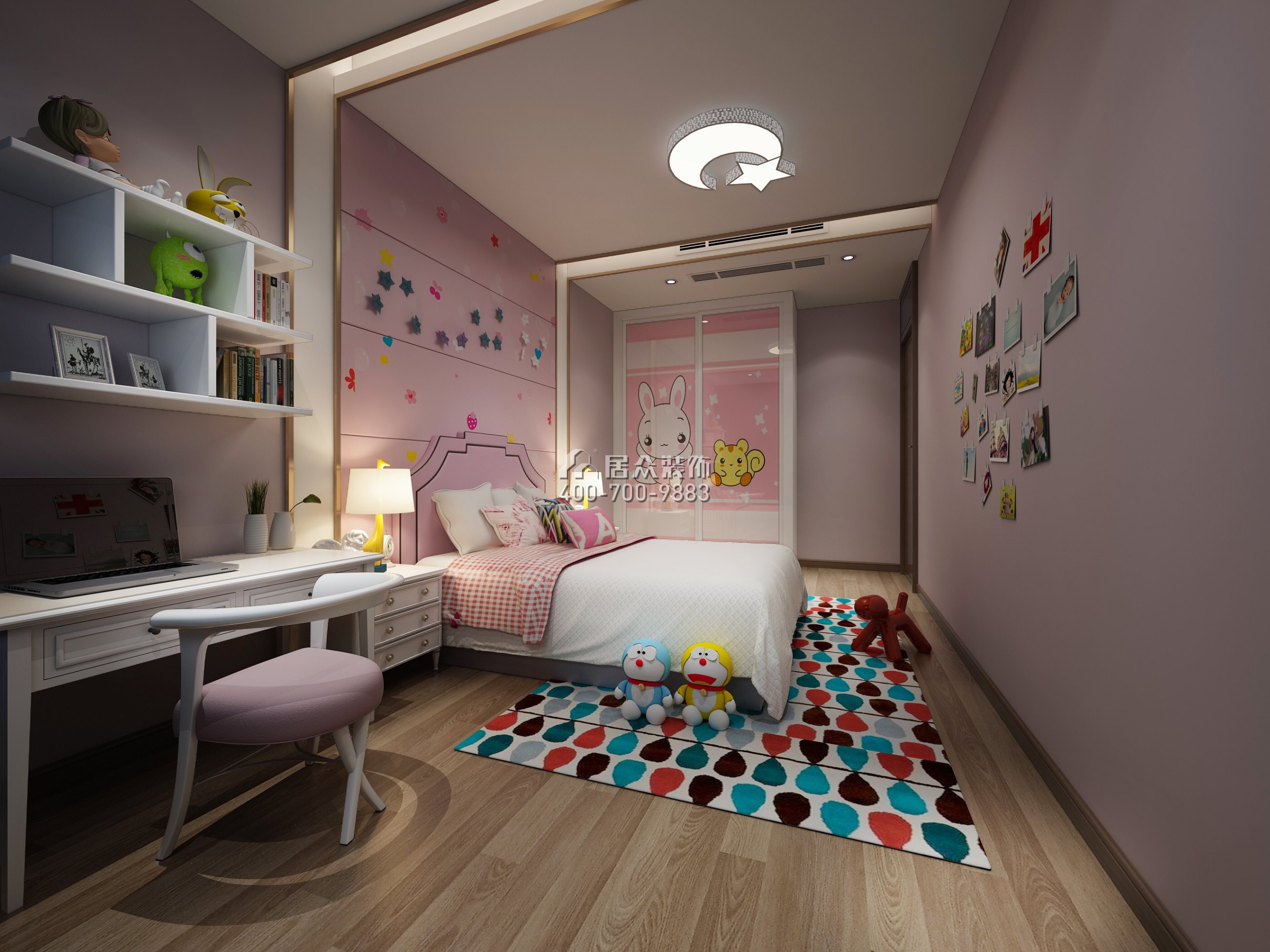 江濱華府240平方米現代簡約風格別墅戶型兒童房裝修效果圖