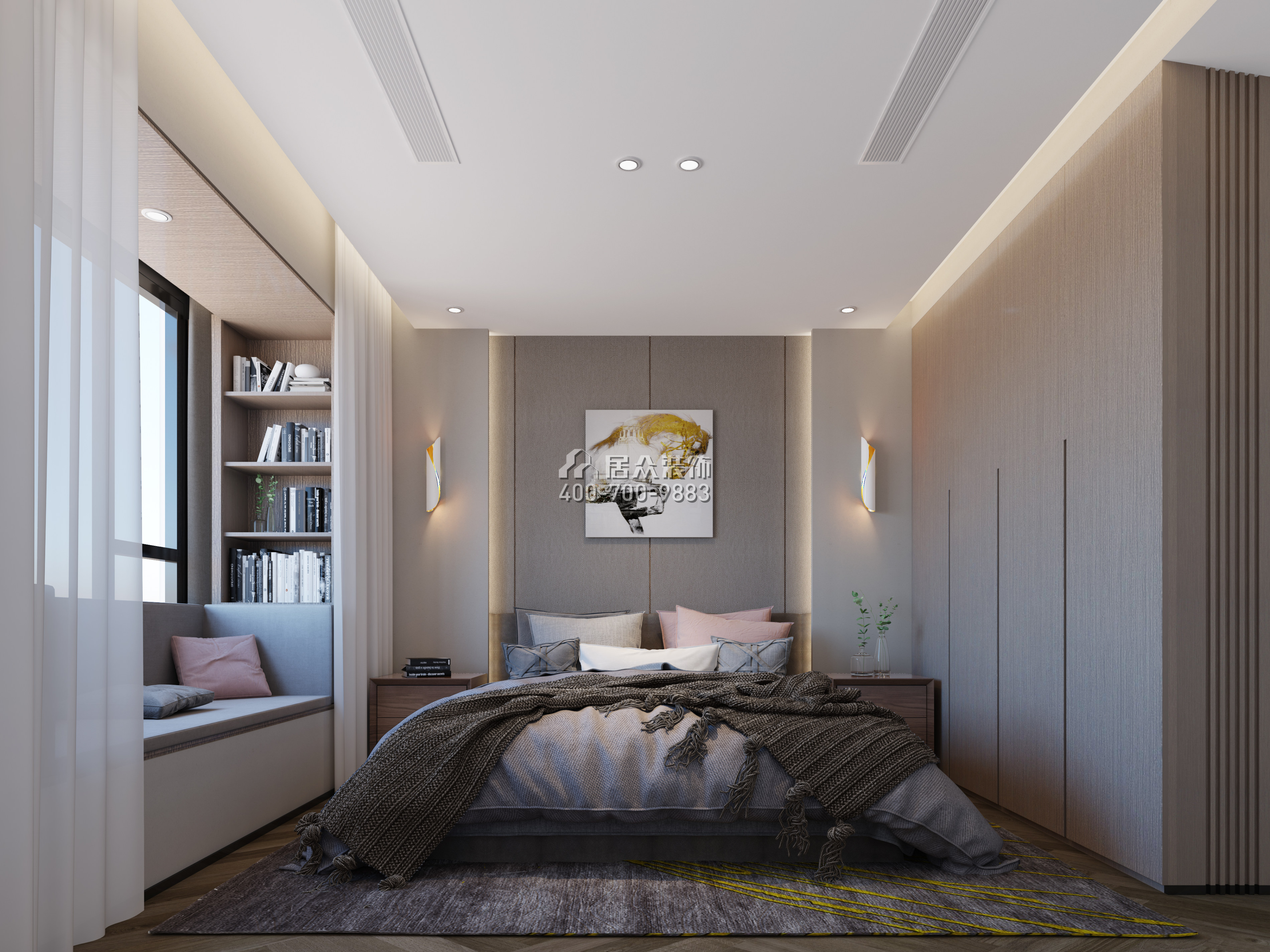 壹方中心180平方米現代簡約風格平層戶型臥室裝修效果圖