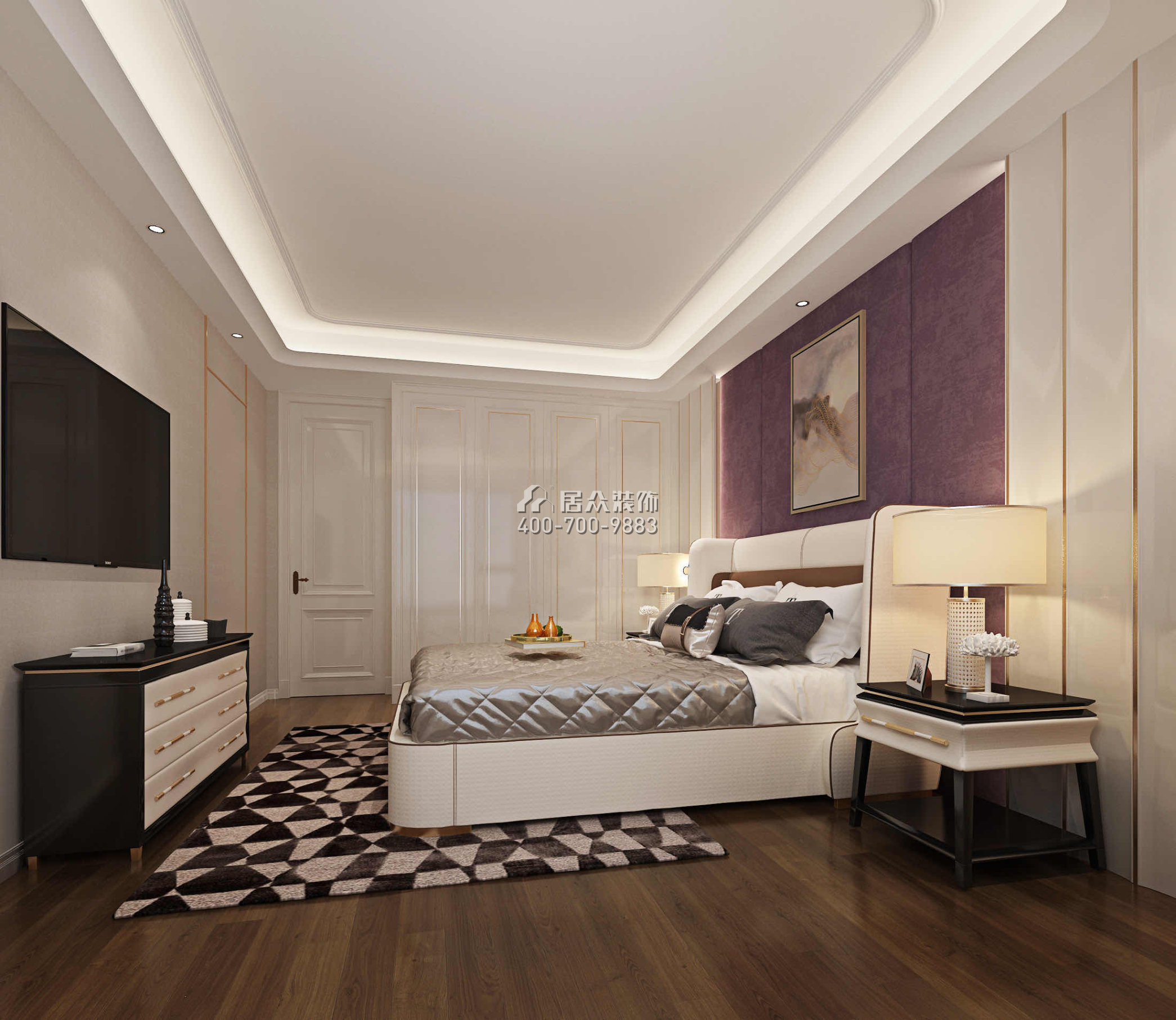中鐵元灣205平方米歐式風格平層戶型臥室裝修效果圖