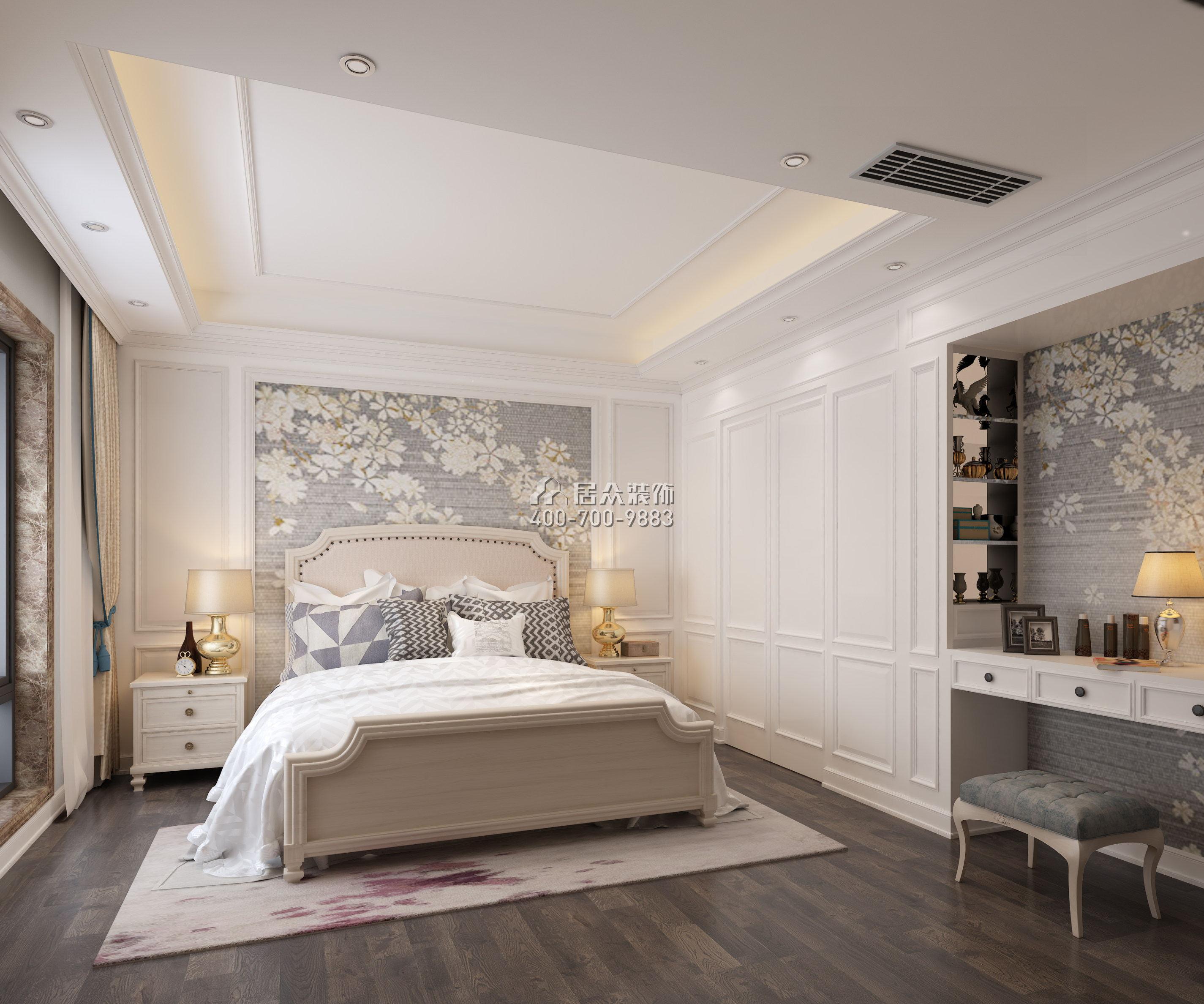 兰江山第一期190平方米欧式风格平层户型卧室装修效果图