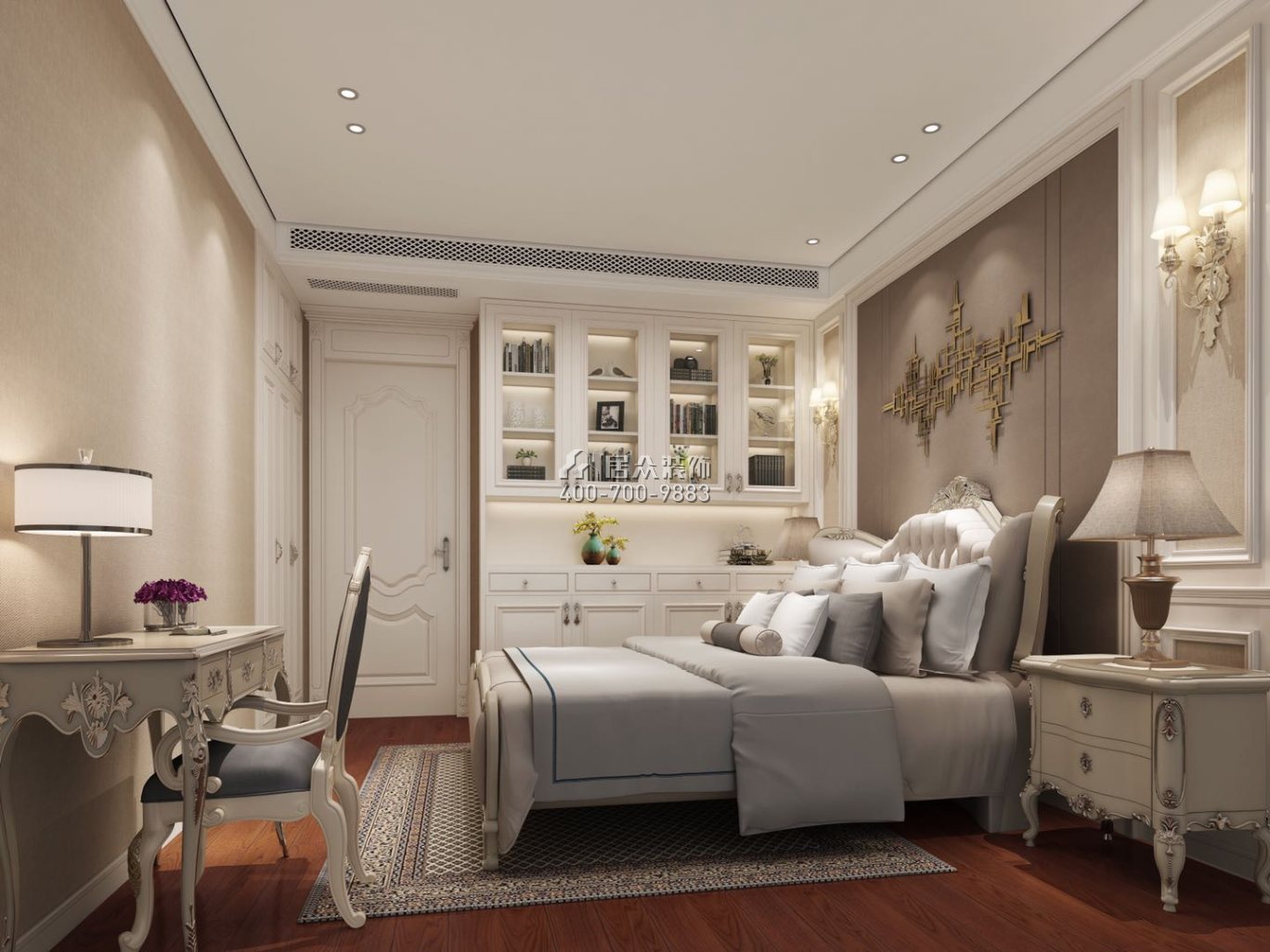香山里花园三期188平方米欧式风格平层户型卧室装修效果图
