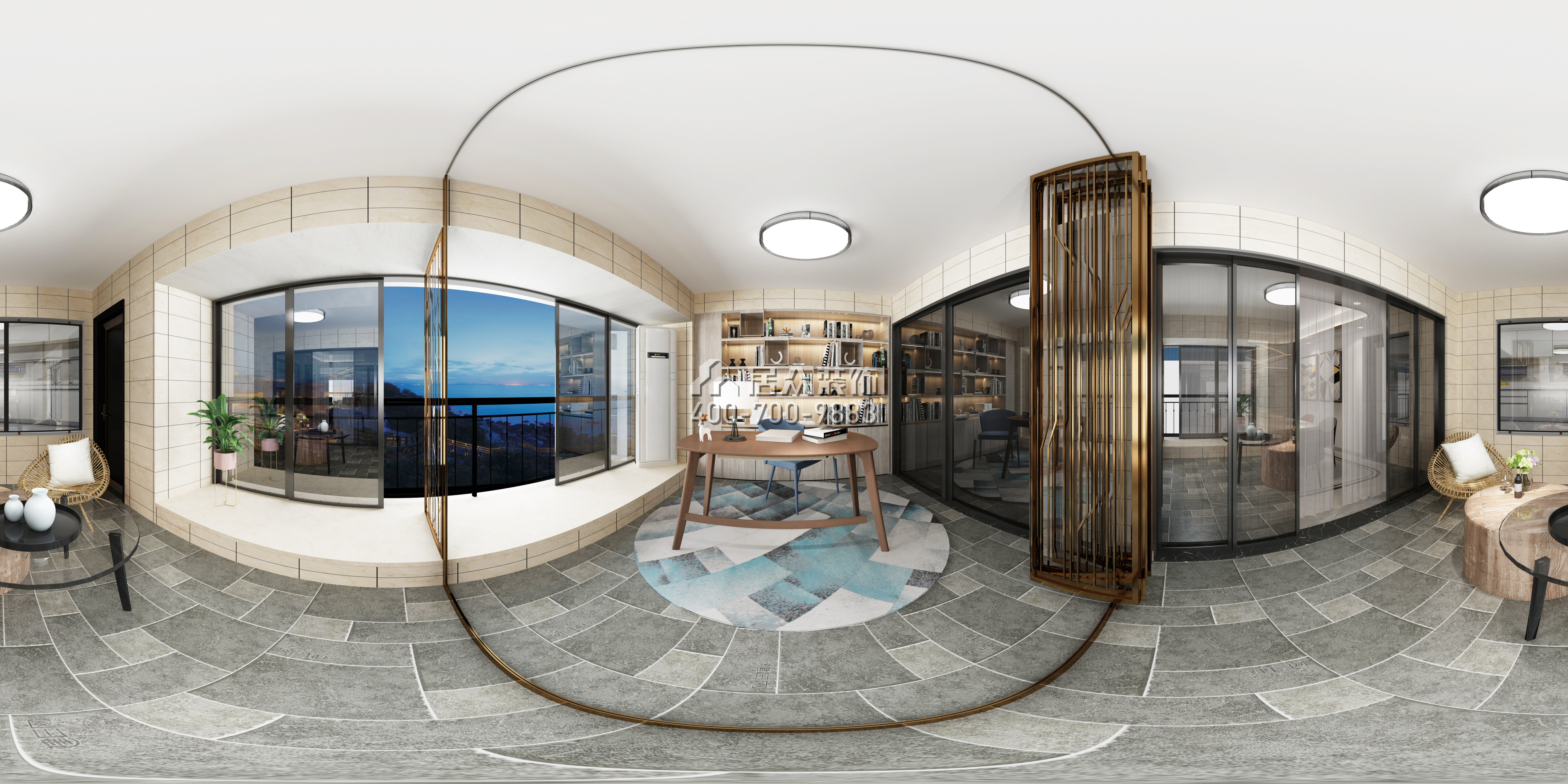 五洲花城二期225平方米现代简约风格平层户型客厅装修效果图