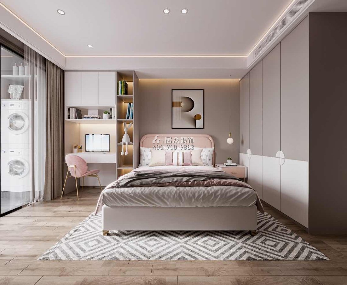 千林山居280平方米现代简约风格平层户型卧室装修效果图