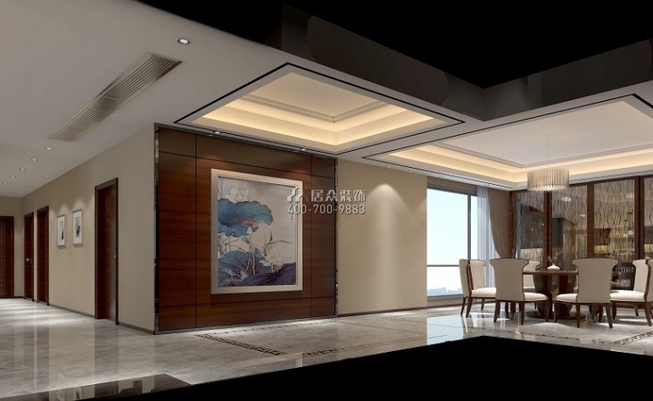 世茂玉锦湾213平方米中式风格平层户型餐厅装修效果图
