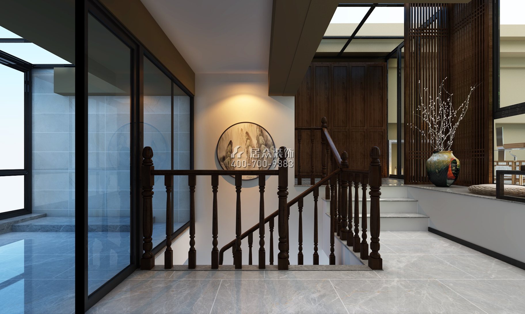 德景园274平方米中式风格复式户型楼梯装修效果图