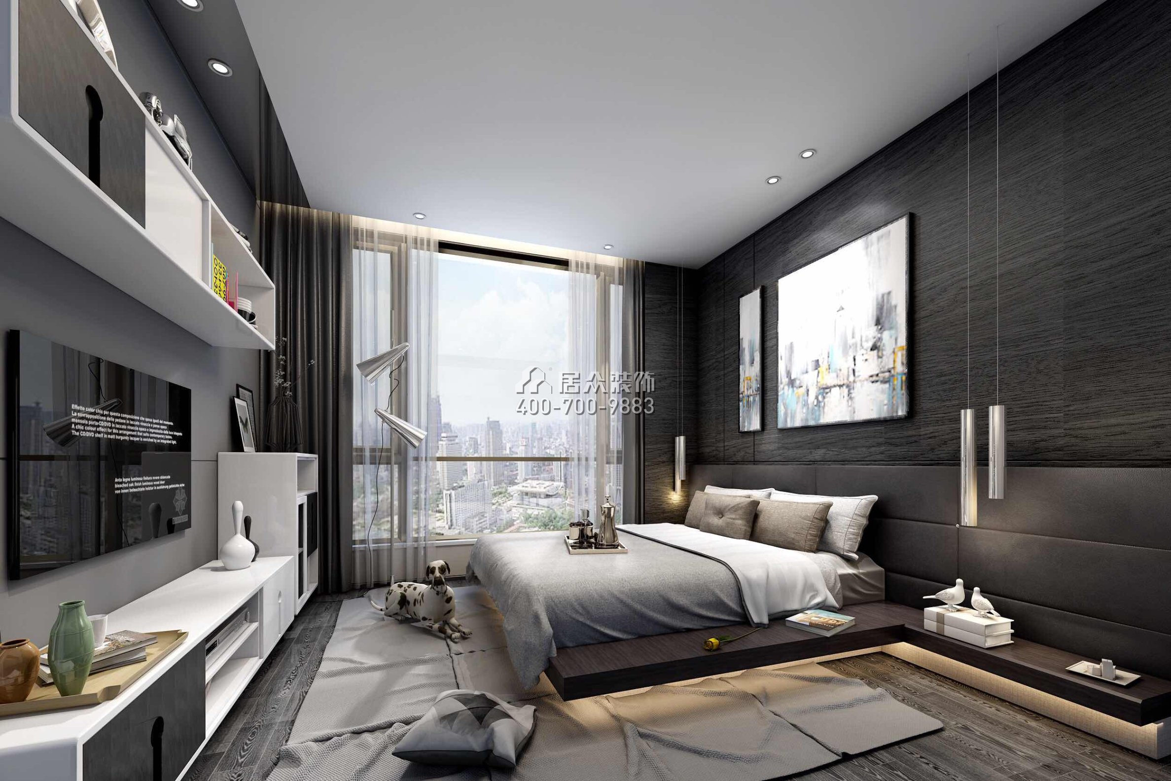 星河传说600平方米现代简约风格复式户型卧室装修效果图