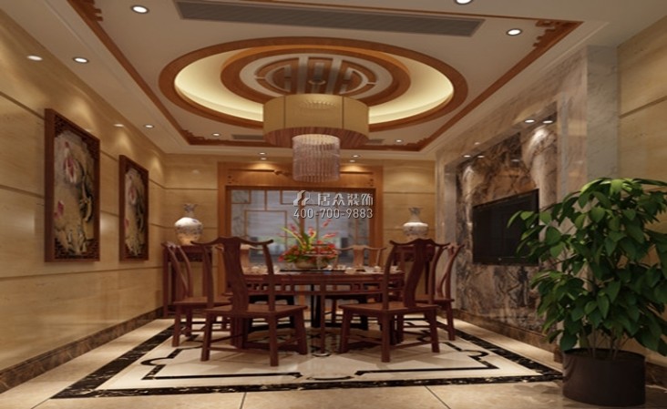 大汉汉园230平方米中式风格复式户型餐厅装修效果图