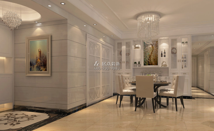 维港半岛131平方米欧式风格平层户型餐厅装修效果图