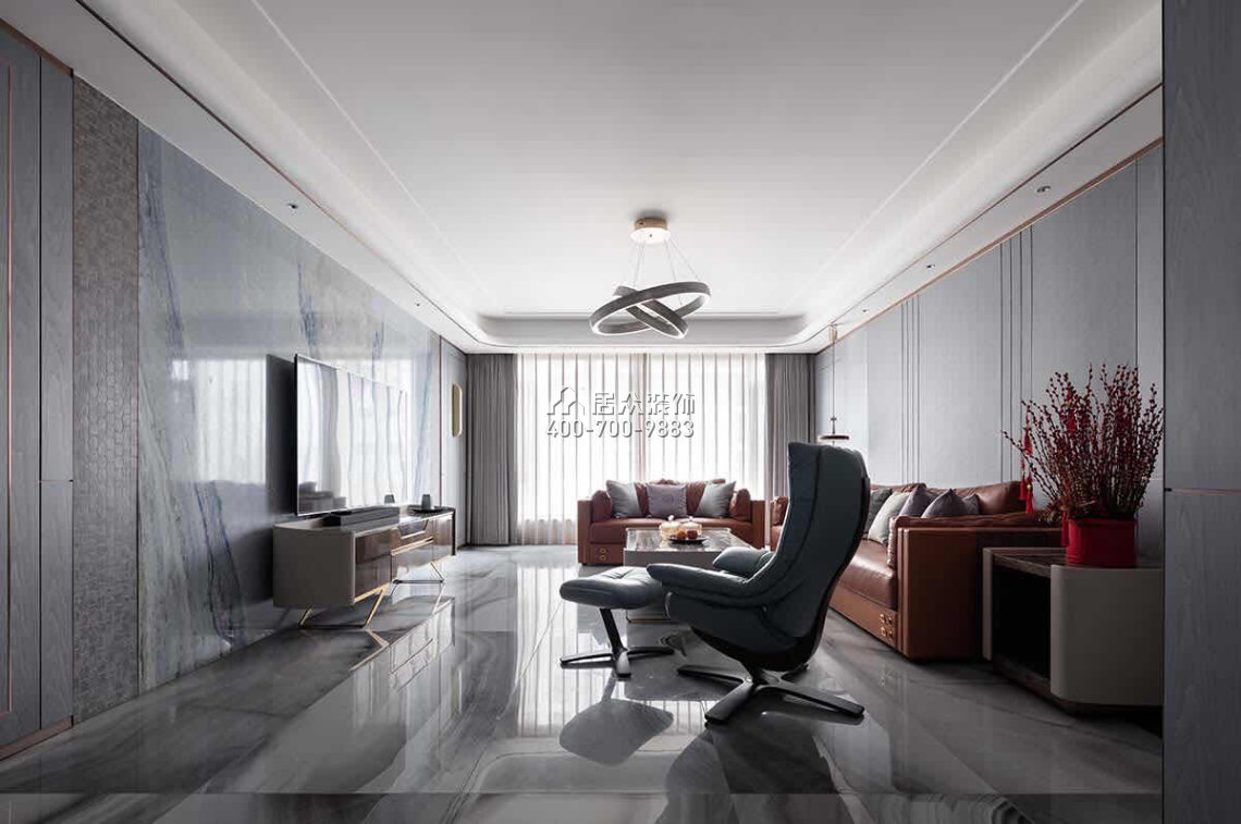 建發央璽186平方米現代簡約風格平層戶型客廳裝修效果圖