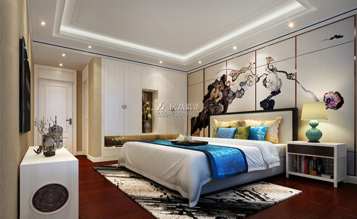 宏发世纪城180平方米中式风格平层户型卧室装修效果图