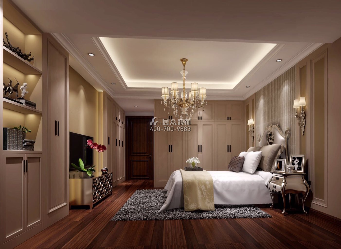 福中福幸福海岸180平方米欧式风格平层户型卧室装修效果图