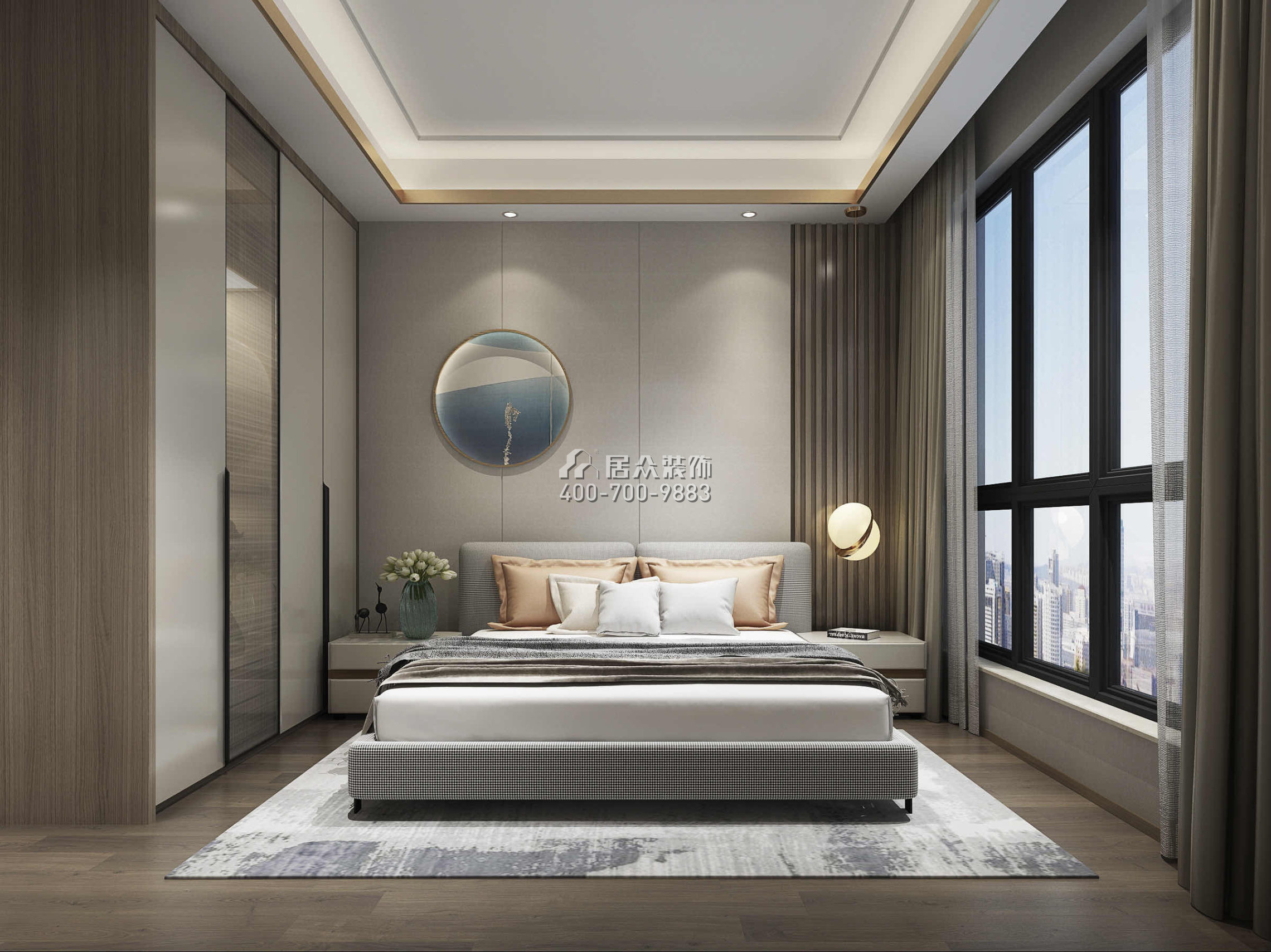 华尔顿1275158平方米中式风格平层户型卧室装修效果图