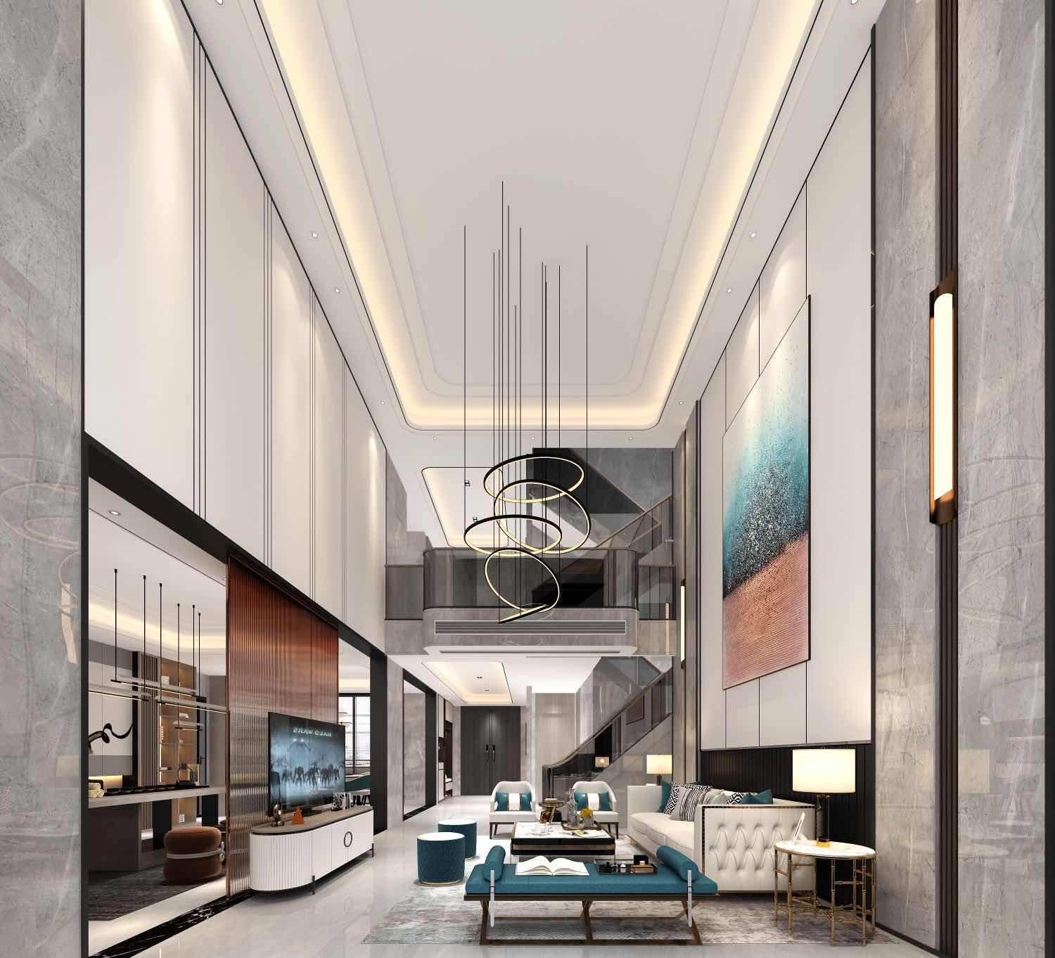 海逸豪庭321平方米现代简约风格别墅（中国）科技有限公司官网效果图